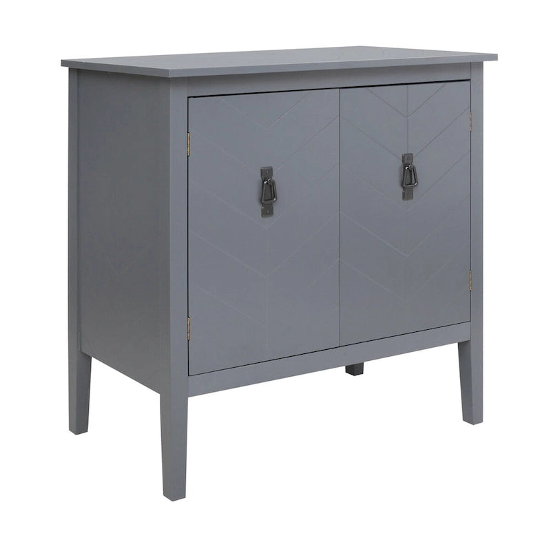 2 Door Wooden Cabinets with Adjustable Shelve, Wood Cabinet Vintage Style Sideboard for Living Room, Dining Room, Office
