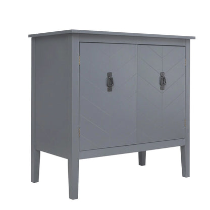 2 Door Wooden Cabinets with Adjustable Shelve, Wood Cabinet Vintage Style Sideboard for Living Room, Dining Room, Office