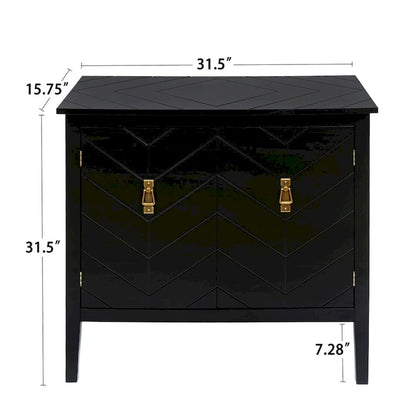 2 Door Wooden Cabinets with Adjustable Shelve, Wood Cabinet Vintage Style Sideboard for Living Room, Dining Room, Office