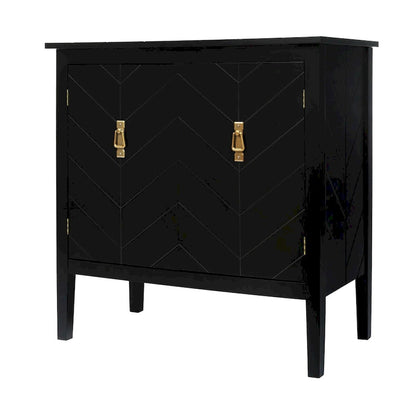 2 Door Wooden Cabinets with Adjustable Shelve, Wood Cabinet Vintage Style Sideboard for Living Room, Dining Room, Office