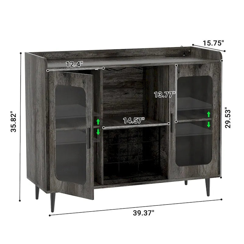 Sideboard Buffet Farmhouse Bar Cabinet with Wine Holder