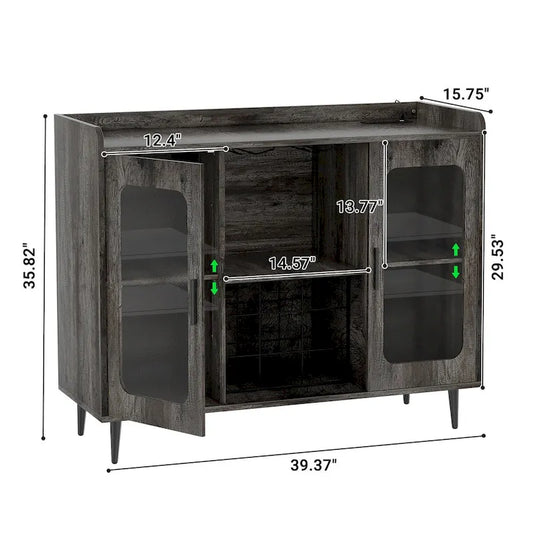 Sideboard Buffet Farmhouse Bar Cabinet with Wine Holder
