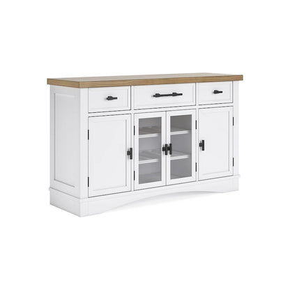 Signature Design by Ashley Ashbryn White/Natural Dining Server - 60 W x 19 D x 37 H