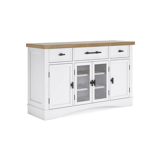 Signature Design by Ashley Ashbryn White/Natural Dining Server - 60 W x 19 D x 37 H