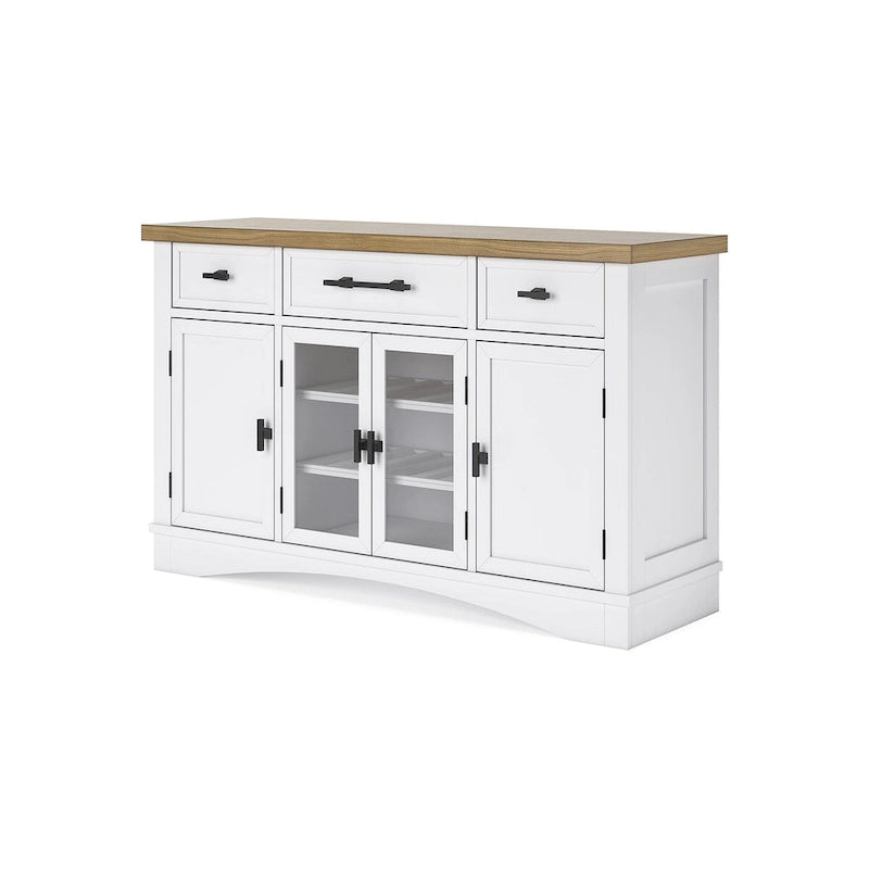 Signature Design by Ashley Ashbryn White/Natural Dining Server - 60 W x 19 D x 37 H