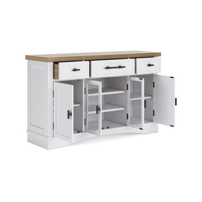 Signature Design by Ashley Ashbryn White/Natural Dining Server - 60 W x 19 D x 37 H