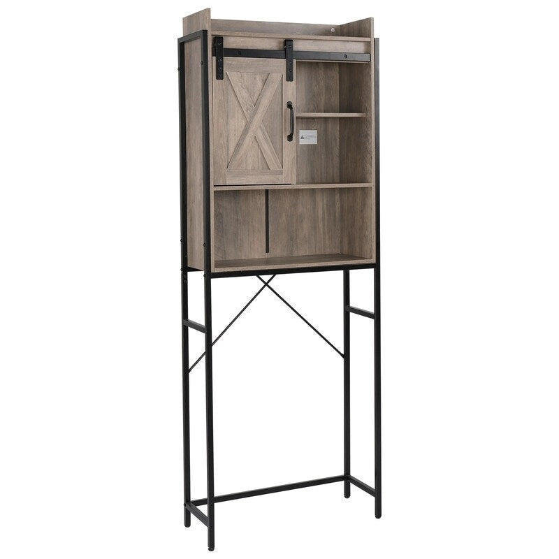 MDF With Triamine Iron Frame Sliding Door Three-Layer Rack Bathroom Cabinet