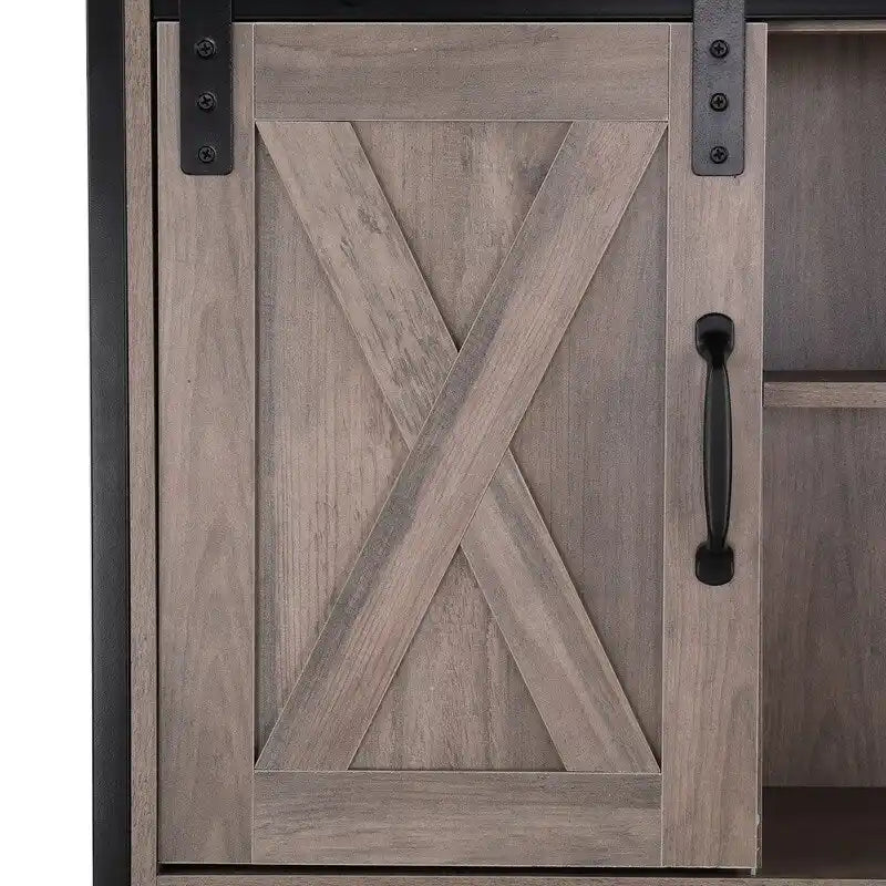 MDF With Triamine Iron Frame Sliding Door Three-Layer Rack Bathroom Cabinet