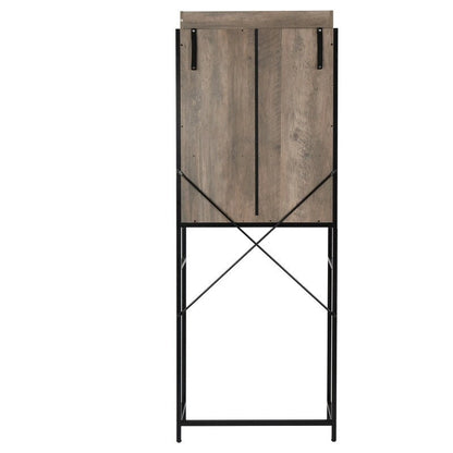 MDF With Triamine Iron Frame Sliding Door Three-Layer Rack Bathroom Cabinet