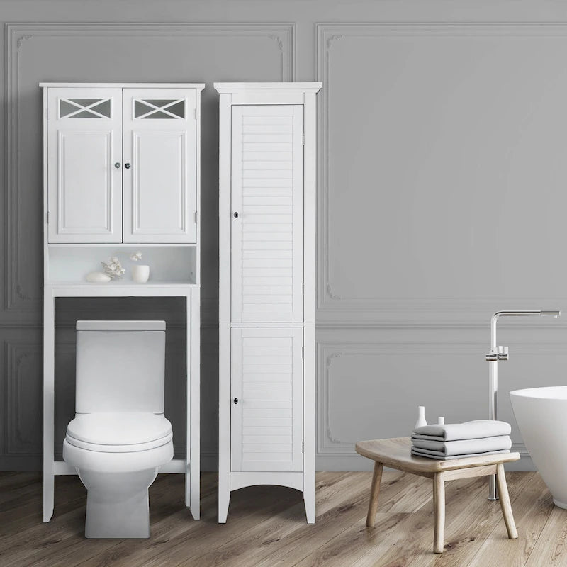 Teamson Home Dawson Over-the-Toilet Space Saver, White - 8L x 25W x 68H