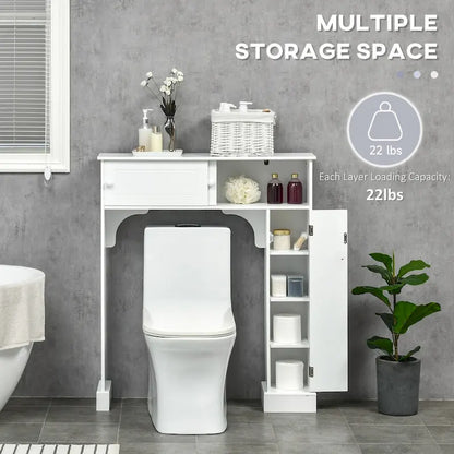 Over the Toilet Bathroom Cabinet, Freestanding Bathroom Storage Cabinet with Adjustable Shelves
