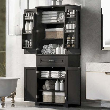 Bathroom Storage Cabinet with Doors and Drawer, Multiple Storage Space, Adjustable Shelf