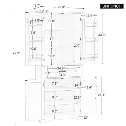 Bathroom Storage Cabinet with Doors and Drawer, Multiple Storage Space, Adjustable Shelf