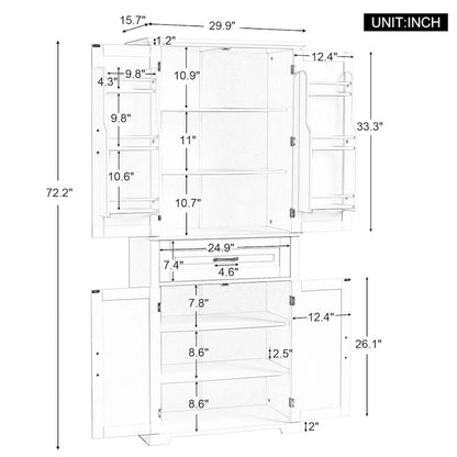 Bathroom Storage Cabinet with Doors and Drawer, Multiple Storage Space, Adjustable Shelf