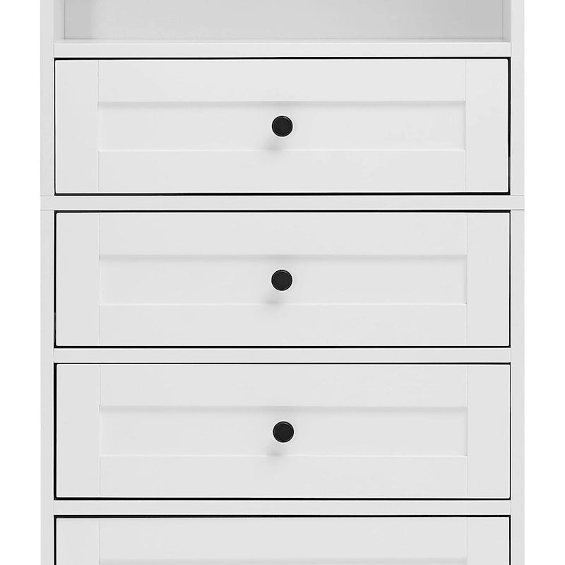 Classic Bathroom Storage Cabinet with an Open Shelf, 3 Drawers and a Cabinet