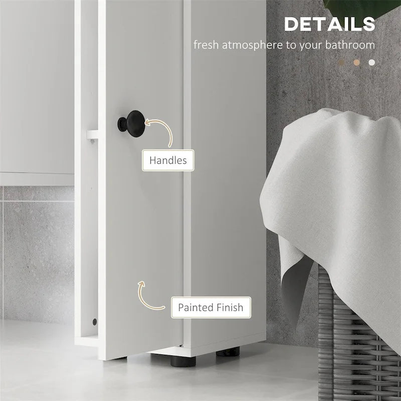 Tall Bathroom Storage Cabinet,Narrow Toilet CabinetAdjustable Shelves