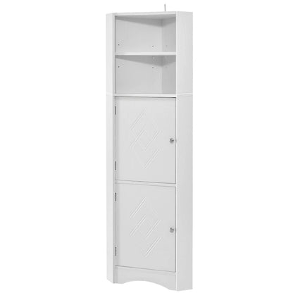 61 H Bathroom Storage Cabinet, Freestanding Bathroom Cabinet with Open Storage Bathroom Floor Cabinet