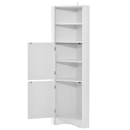 61 H Bathroom Storage Cabinet, Freestanding Bathroom Cabinet with Open Storage Bathroom Floor Cabinet