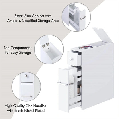 Home Slim Bathroom Storage Cabinet - 19.69D x 6.45W x 22.83H