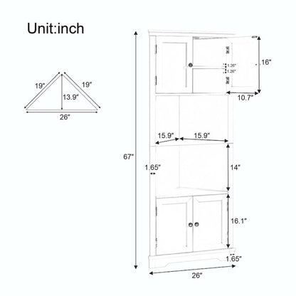 Tall Bathroom Storage Cabinet with Adjustable Shelf
