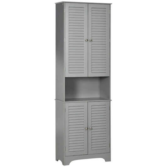 Tall Narrow Bathroom Storage Cabinet with Doors and Shelf Adjustability,Linen Cabinet with 2 Cabinets and Countertop