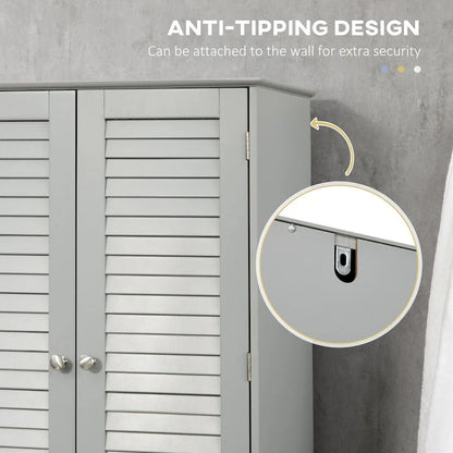 Tall Narrow Bathroom Storage Cabinet with Doors and Shelf Adjustability,Linen Cabinet with 2 Cabinets and Countertop