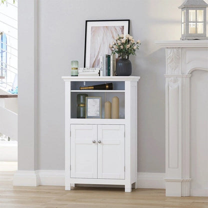 Freestanding Bathroom Cabinet with Doors and Adjustable Shelf - 11.81D x 23.62W x 37.2H