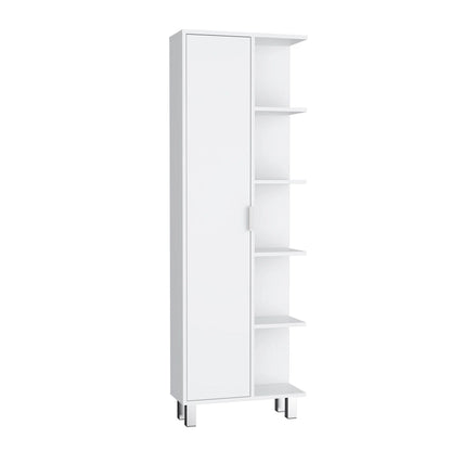 63-inch High Bathroom Cabinet Storage Cabinet with Four Open Shelves