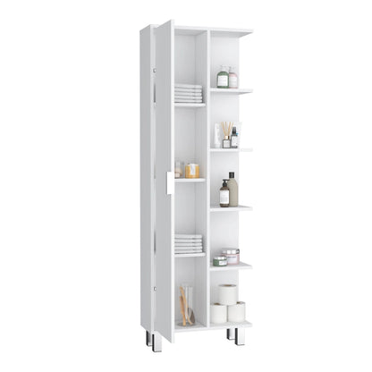 63-inch High Bathroom Cabinet Storage Cabinet with Four Open Shelves