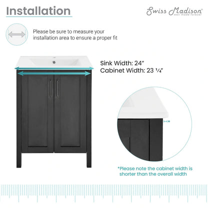 Avallon 24 Bathroom Vanity in Matte Black