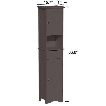 67 Tall Bathroom Storage Cabinet - 11.81D x 15.7W x 66.9H