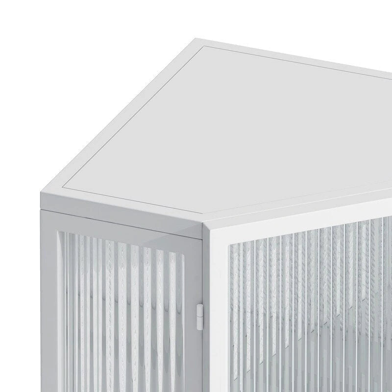 Grondin Modern Style 22.25 Bathroom Corner Storage Cabinet with Tempered Glass Doors and Interior Adjustable Shelf