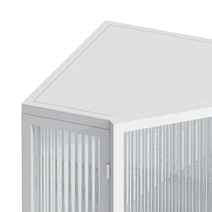 Grondin Modern Style 22.25 Bathroom Corner Storage Cabinet with Tempered Glass Doors and Interior Adjustable Shelf