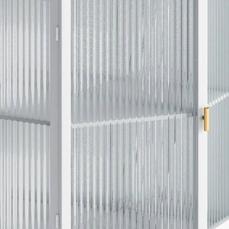 Grondin Modern Style 22.25 Bathroom Corner Storage Cabinet with Tempered Glass Doors and Interior Adjustable Shelf
