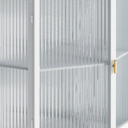 Grondin Modern Style 22.25 Bathroom Corner Storage Cabinet with Tempered Glass Doors and Interior Adjustable Shelf