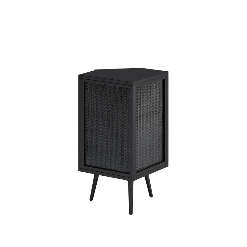 Grondin Modern Style 22.25 Bathroom Corner Storage Cabinet with Tempered Glass Doors and Interior Adjustable Shelf