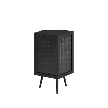 Grondin Modern Style 22.25 Bathroom Corner Storage Cabinet with Tempered Glass Doors and Interior Adjustable Shelf