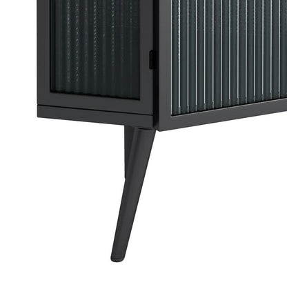 Grondin Modern Style 22.25 Bathroom Corner Storage Cabinet with Tempered Glass Doors and Interior Adjustable Shelf