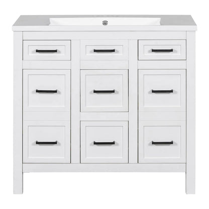 Bathroom Vanity Cabinet with Resin Integrated Sink