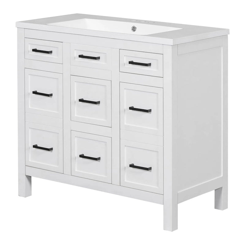 Bathroom Vanity Cabinet with Resin Integrated Sink