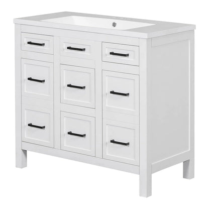 Bathroom Vanity Cabinet with Resin Integrated Sink