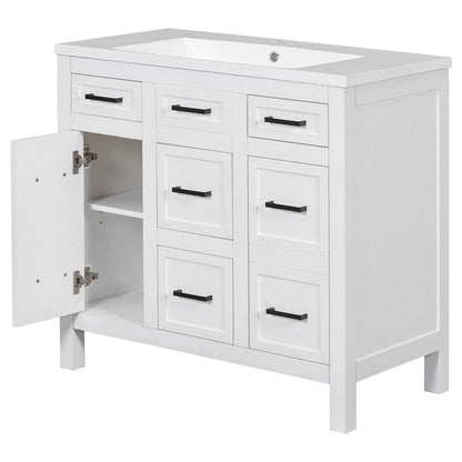 Bathroom Vanity Cabinet with Resin Integrated Sink
