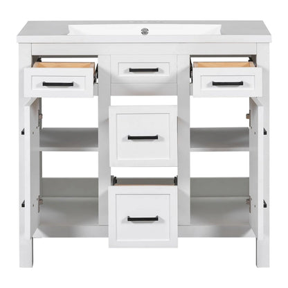 Bathroom Vanity Cabinet with Resin Integrated Sink