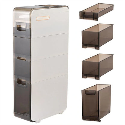 Bathroom Floor Cabinet 4-Tiers Free Standing Toilet Paper Holder - 16.14D x 6.9W x 37.91H