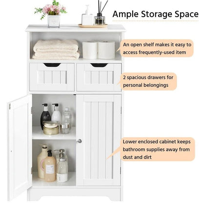 Bathroom Storage Cabinet with 2 Drawers - 12D x 24W x 41H