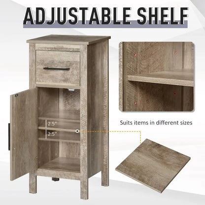 Bathroom Floor Cabinet with Drawer and Adjustable Shelf