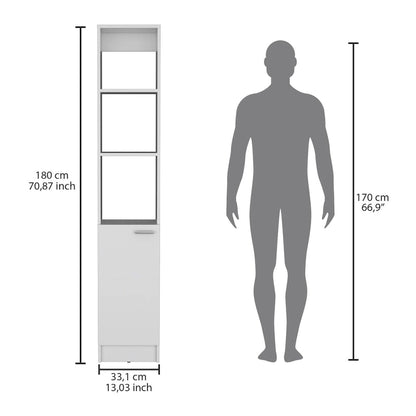 Bathroom Storage Cabinet with one Doors, Tall Bathroom Cabinet with 6 Shelves, for Bathroom, Living Room, Kitchen