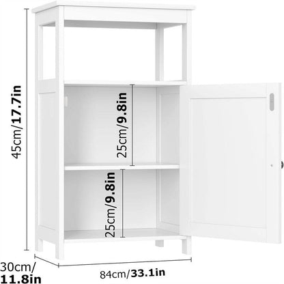 Bathroom Floor Storage Cabinet Bathroom Free Standing Storage Organizer with Single Door and Adjustable Shelf