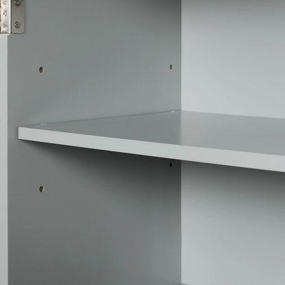 Wide Bathroom Storage Cabinet Freestanding Storage Cabinet with Two Drawers and Adjustable Shelf MDF Board with Painted Finish