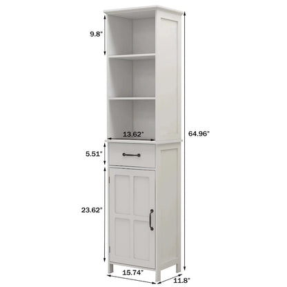 Double Door Narrow Height Slim Floor Standing Cabinet
